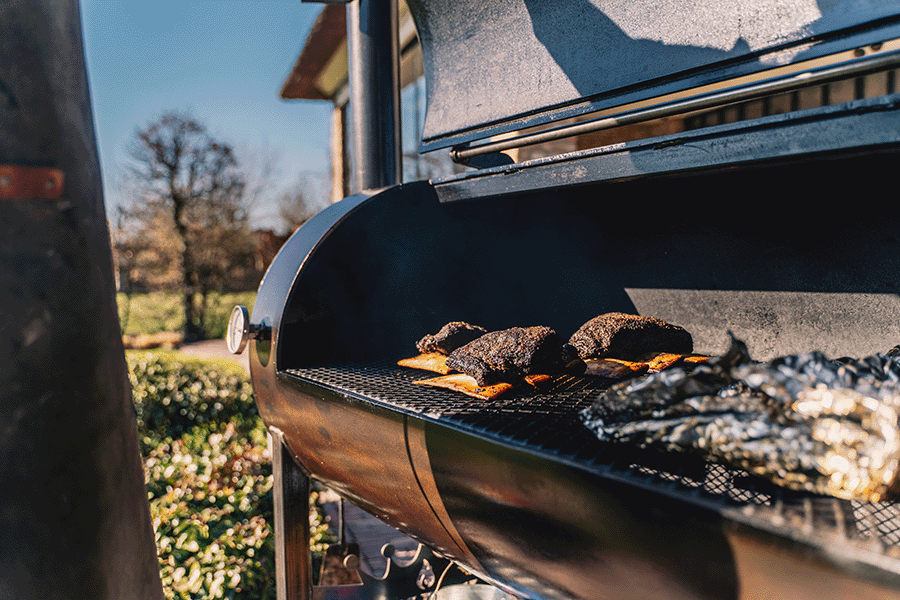 Offset smoker brisket roken